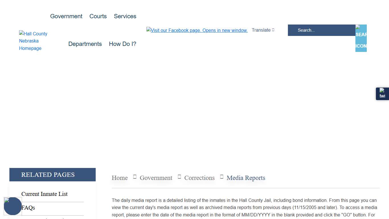 Hall County Corrections Media Reports